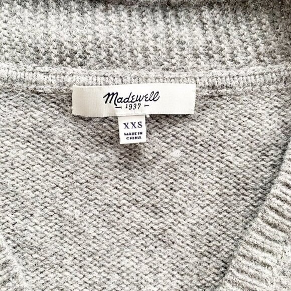 Madewell v-neck gray sweater - XS - Picture 3 of 10